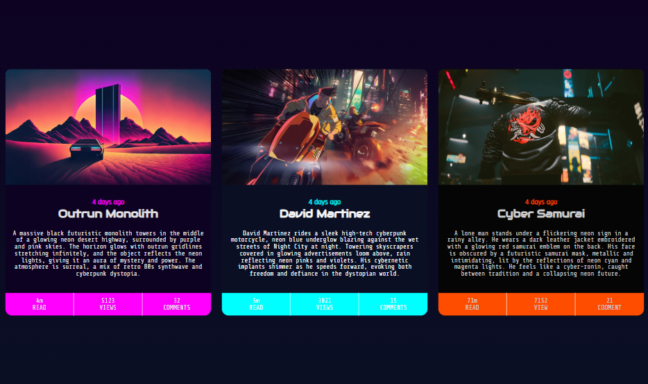 cyber punk postcard project preview